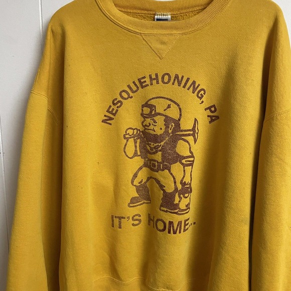 Vintage Pennsylvania Mining Town Russell Distressed Crewneck Sweatshirt Mens XL - Picture 4 of 11